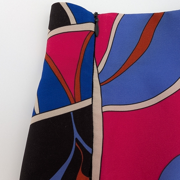 Zara High Waist Printed Mini Skirt | L | Pink Blue Black Pucci-Style | Waist 32" - Picture 8 of 9